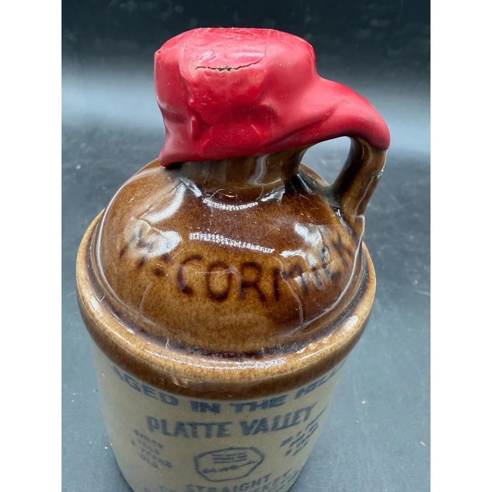 Vintage Platte‎ Valley Straight Corn Whiskey Ceramic Jug McCormick Distilling Co